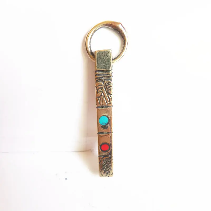 

TBP710 Tibetan Amulet Pendant for Man Long Bar Metal Babao