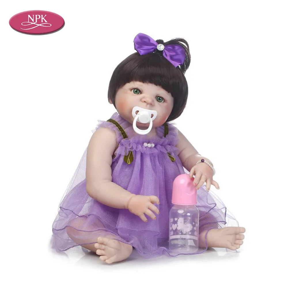 

NPK 57CM Full Silicone Body Reborn Baby Doll Toy for Girl Newborn Princess Babies Fashion Doll Bathe Toy Reborn Bebe Menina Gift