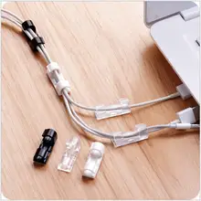 20Pcs Wire Cable Clips Organizer Desktop Workstation Clips Cord Management Holder USB Charging Data Line Cable