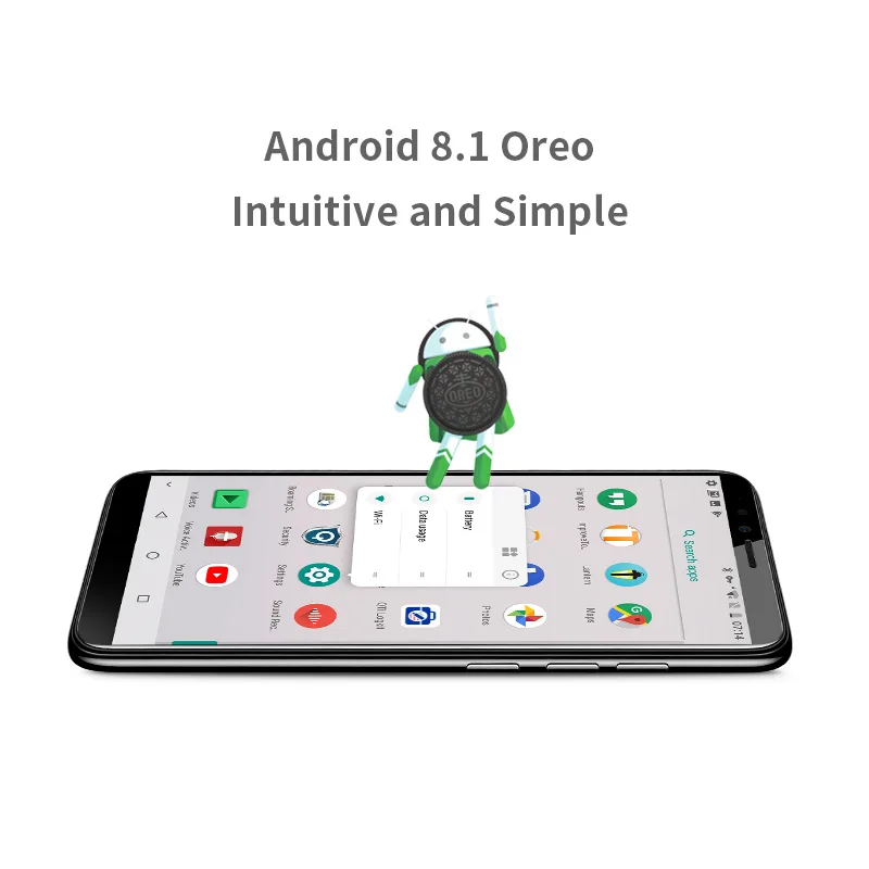 iLA Silk 4GB 64GB Mobile Phone Snapdragon 430 Octa Core Android 8.1 Phones 16MP Front and 13MP+ 2MP Rear Camera 5.7'' Smartphone