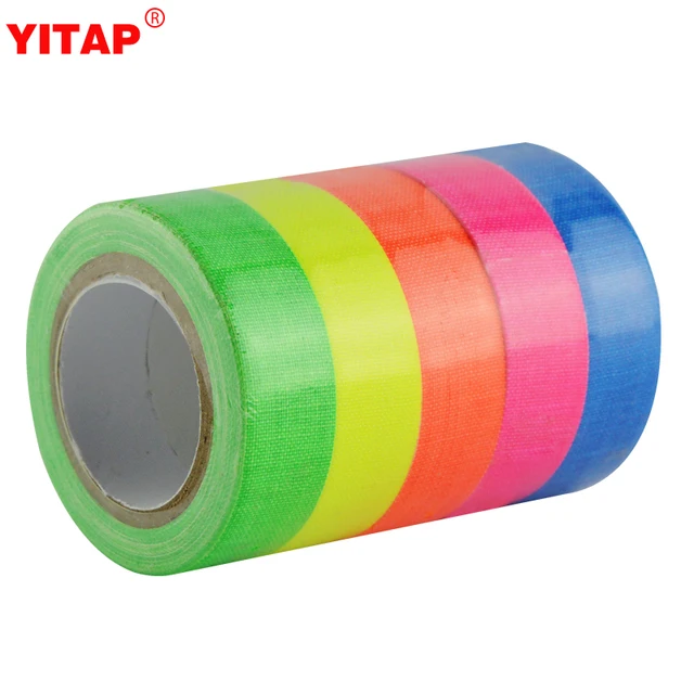Best Price 6roll 5m*15mm Various Color Fluorescent Adhesive Cloth Reactive UV Blacklight Tape Best Price 6roll 5m*15mm Various Color Fluorescent Adhesive Cloth Reactive UV Blacklight Tape