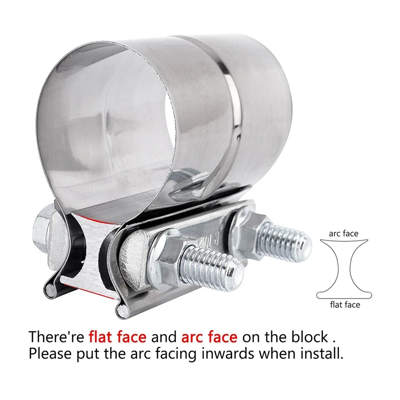 1 шт. 2,5 дюйма 2 1/2 дюйма Lap Joint выхлопная лента зажим-предварительно формованная нержавеющая сталь для Catback глушитель