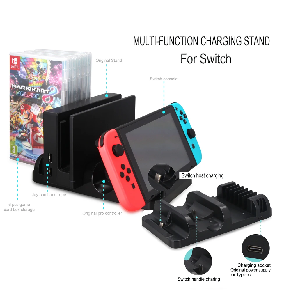 USB зарядная док станция для консоли Nintendo Switch Pro Gmepad|Зарядные устройства| |