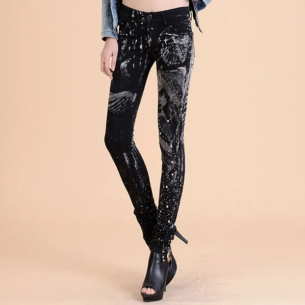 rhinestone black jeans