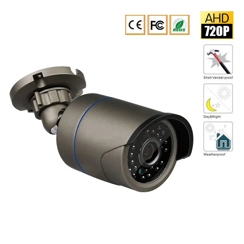 AHD 720P 1200TVL цилиндрическая камера видеонаблюдения 1280*720 1.0MP Водонепроницаемая ИК