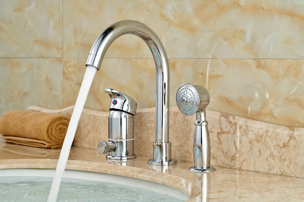 Buy Polished Chrome Brass Bathroom Tub Faucet Hand