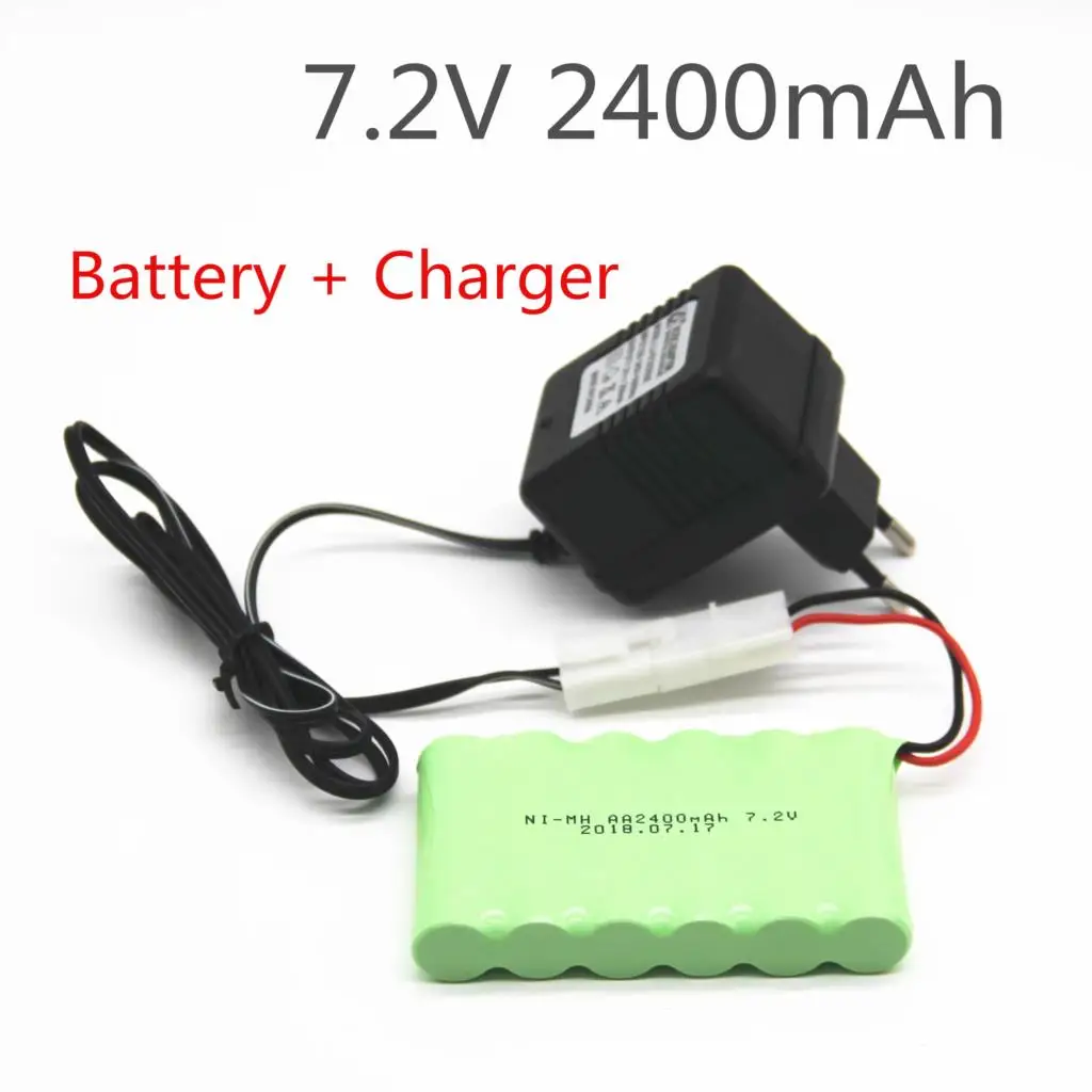 2400mah 7,2 v перезаряжаемая батарея с зарядным устройством nimh 7,2 v aa nimh батарея для дистанционного управления электрическая игрушка инструмент лодка - Цвет: EU Plug