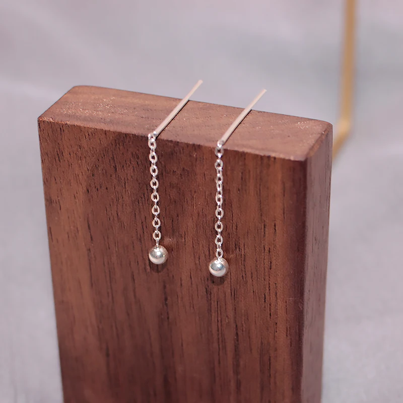 YEAJEWEL 925 стерлингов Серебряные ювелирные изделия простые круглые бусины длинные