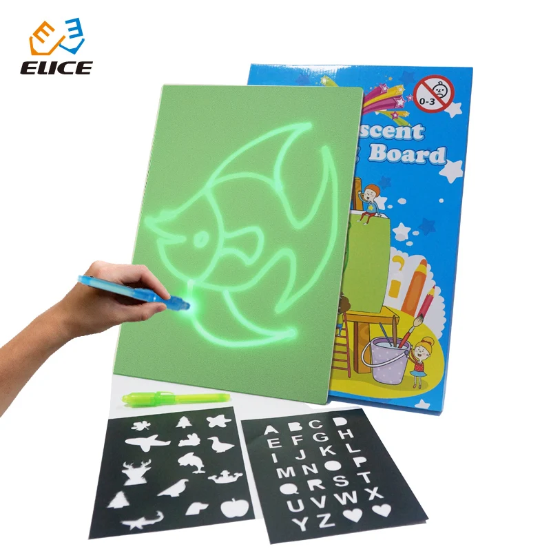 

1 SET A3 size 2018 New Arrival PVC Dark Photo luminescent Freeze Light For LUMO Pad Luminescent Drawing Board for Kids