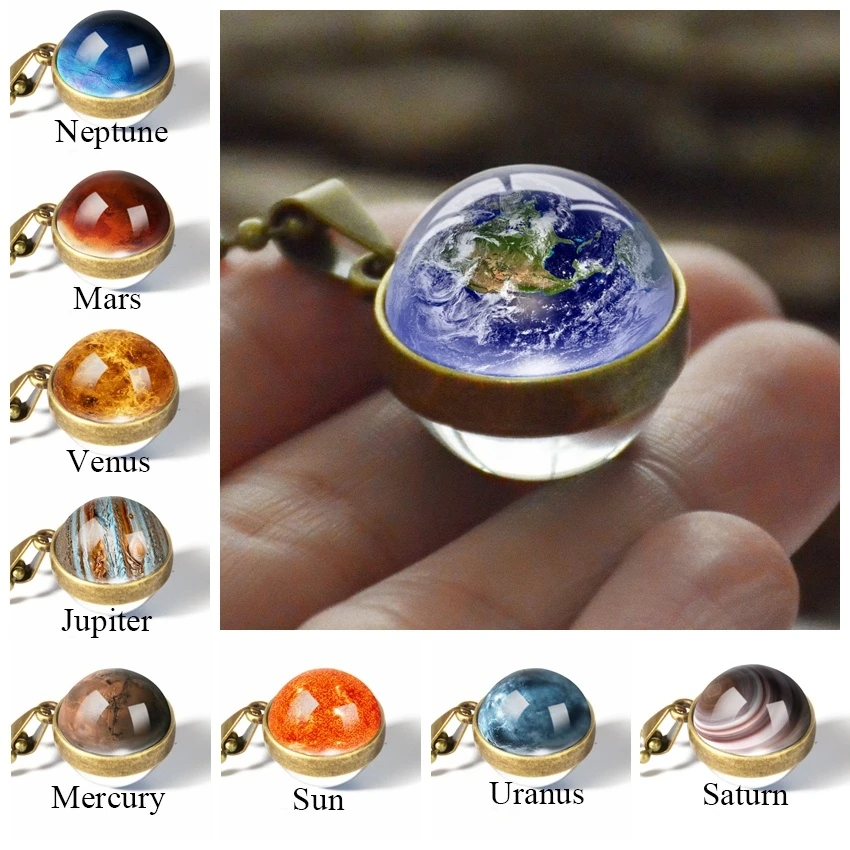 2020 Solar System Double Sided Pendant Earth Necklace Jupiter Jewelry Silver Glass Photo Cabochon Pendants,5,bronze 2020 Solar System Double Sided Pendant Earth Necklace Jupiter Jewelry Silver Glass Photo Cabochon Pendants,5,bronze