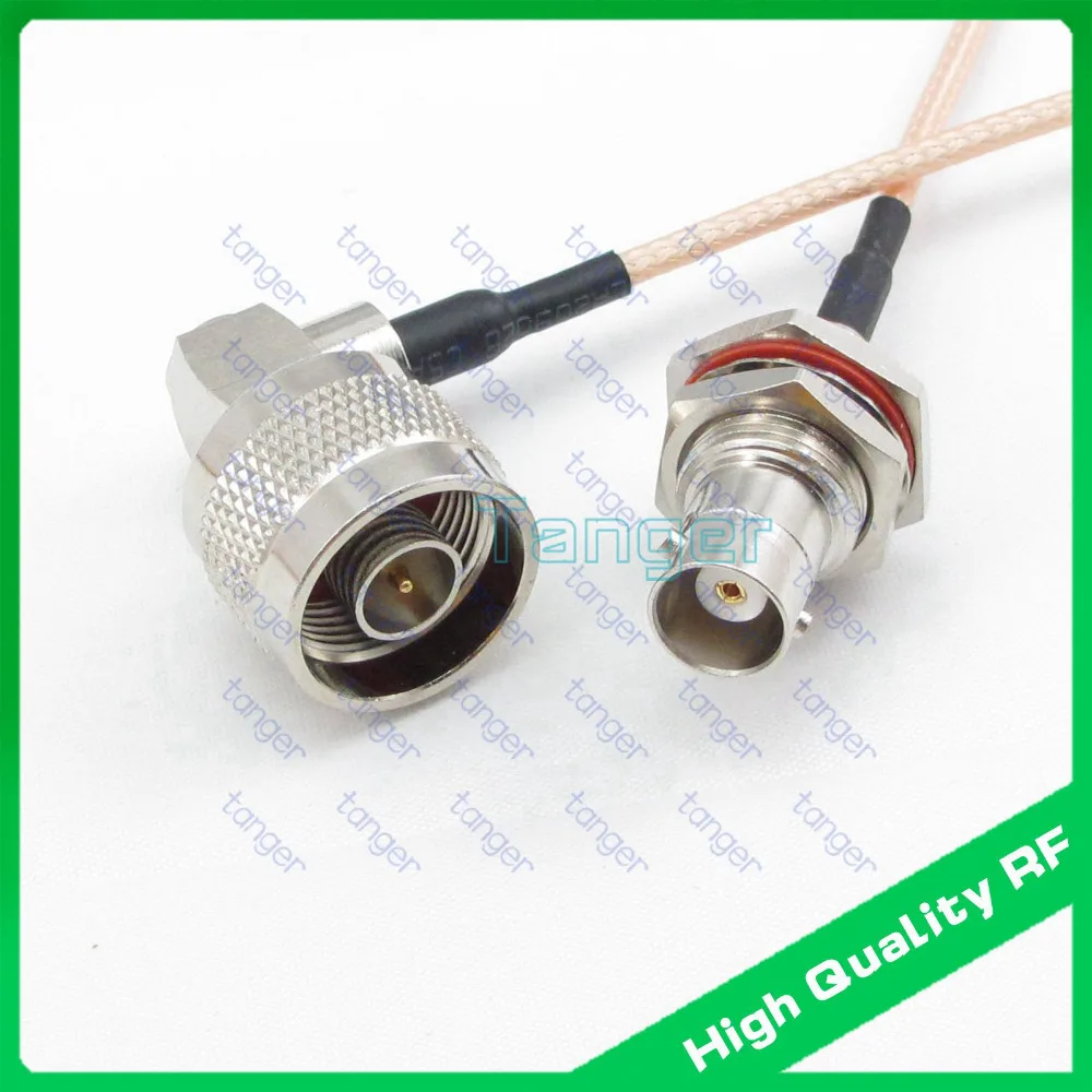 

Hot selling N male right angle to BNC female jack front with nut with RG316 RF Coaxial Pigtail Jumper Low Loss cable 20inch 50cm