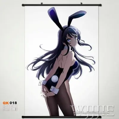 Японский аниме домашний Декор настенный прокрутка постер Rascal Sakurajima Mai Bunny Girl 60 90 |