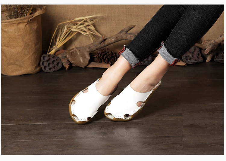 Летние тапочки; женская обувь; удобная обувь ручной работы из натуральной кожи на плоской подошве; пляжные сандалии; Вьетнамки; женские шлепанцы