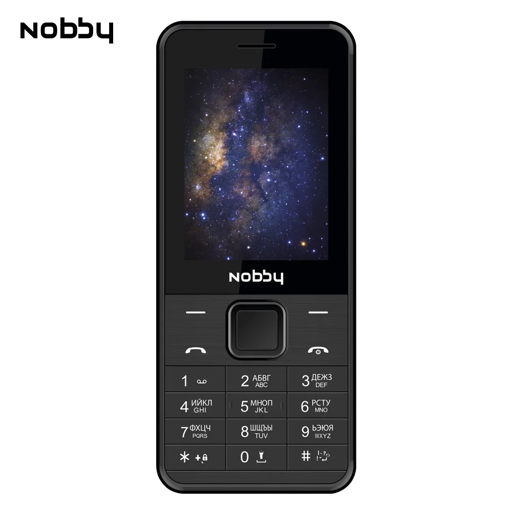 Мобильный телефон Nobby 200, 2 симкарты, ThreadX, камера, фотокамера, цветной дисплей - Цвет: Черный