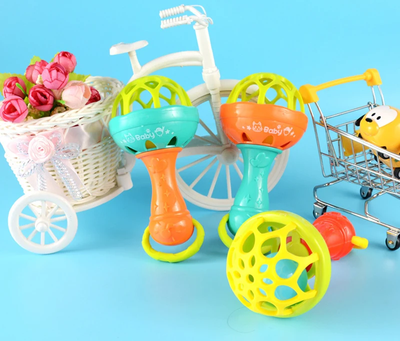 От 0 до 12 месяцев погремушки Прорезыватели Развивающие детские игрушки захватывающие десны пластиковые ручные колокольчики развивающие мобильные игрушки подарки для новорожденных