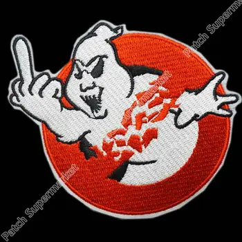 

4" GHOSTBUSTERS Middle Finger Team ghost Movie TV Kids Embroidered LOGO Iron On Patch biker vest badge Emo Goth Punk Rockabilly