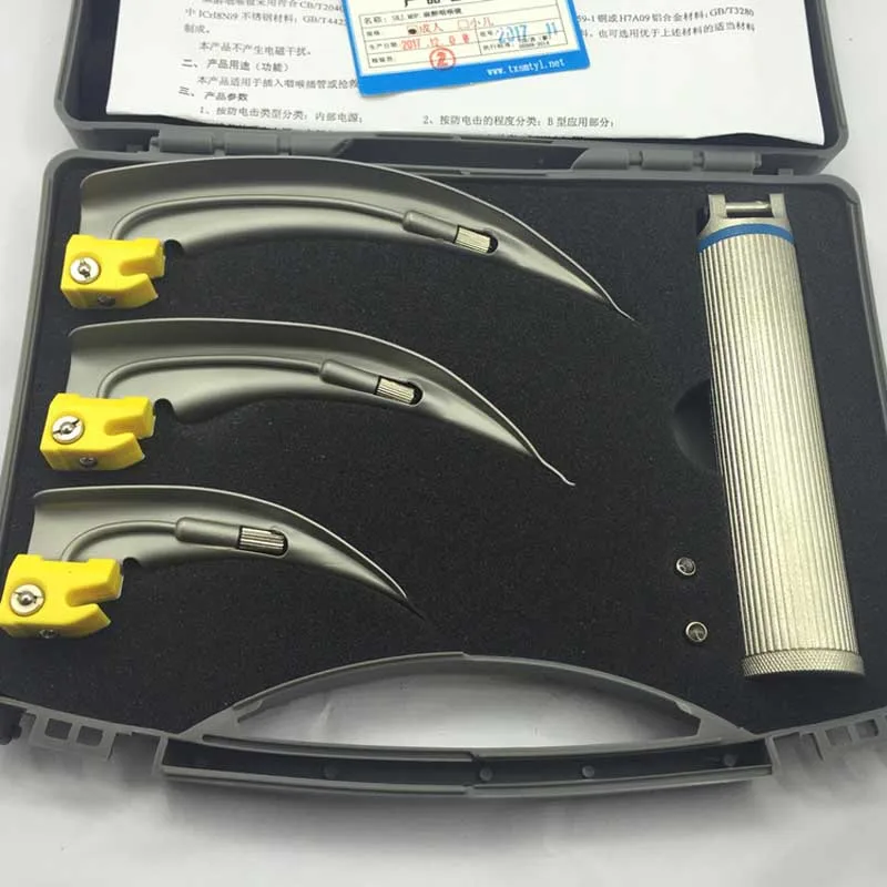 

High temperature sterilization stainless steel laryngoscope Adult child Animal VET Throat detection tool