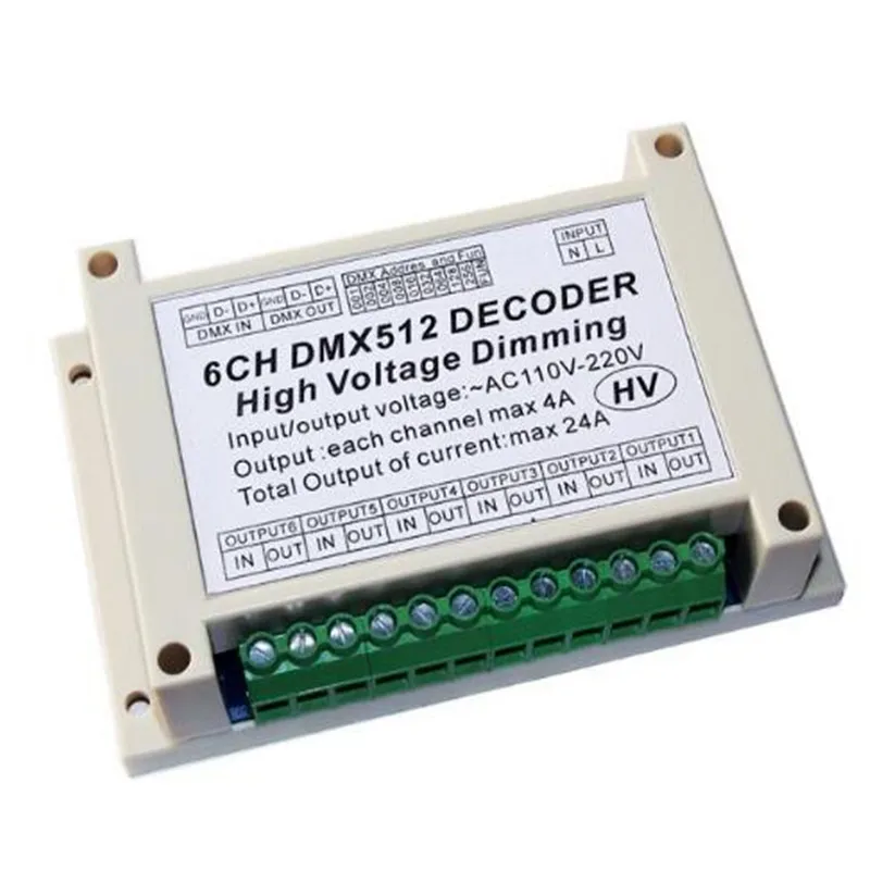 WS-DMX-DMXHV-6CH-KE 6-канальный DMX512 управление диммированием Кремниевая коробка доска