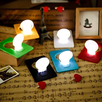 

Mini Wallet Pocket Credit Card Size Portable LED Night Light Lamp Bulbs Cute