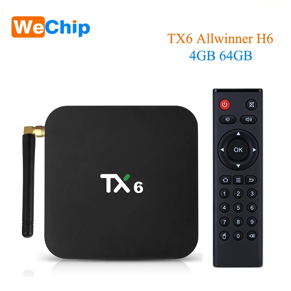 Wechip TX6 Allwinner H6 Android 9,0 ТВ приставка 4G 64G четырехъядерный двойной wifi Bluetooth 4,1 4K H.265 HDR 3D Youtube Отт медиаплеер - Цвет: 4G 64G