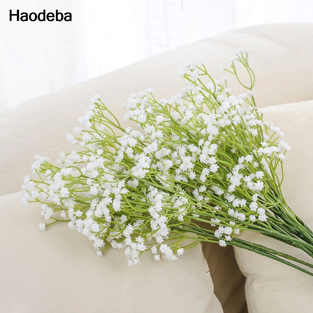

Haodeba 1PC DIY Artificial baby's breath Flower Gypsophila Fake Silicone plant for Wedding Home Hotel Party Decorations