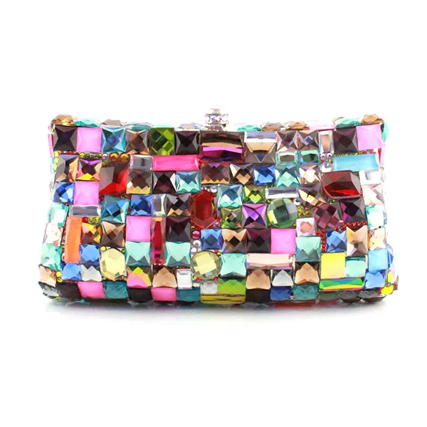 Women Evening Multi Bags Ladies Fashion Crystal Glass Clutches Female Colourful Party Bag(1019-HC) Women Evening Multi Bags Ladies Fashion Crystal Glass Clutches Female Colourful Party Bag(1019-HC)