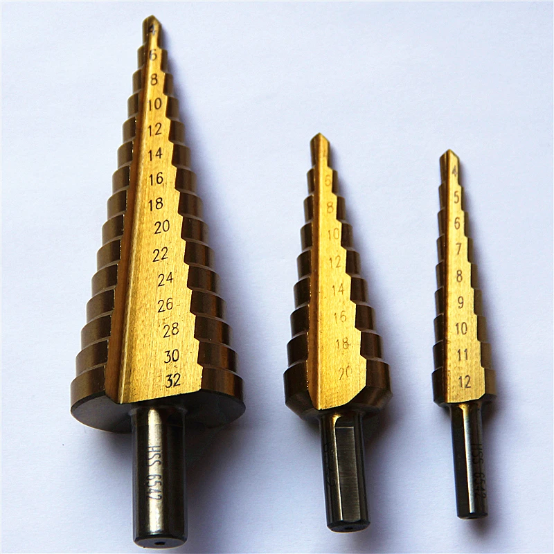 New 3PCS HSS6542 high quality Professional pagoda Drill Step Drill Bits