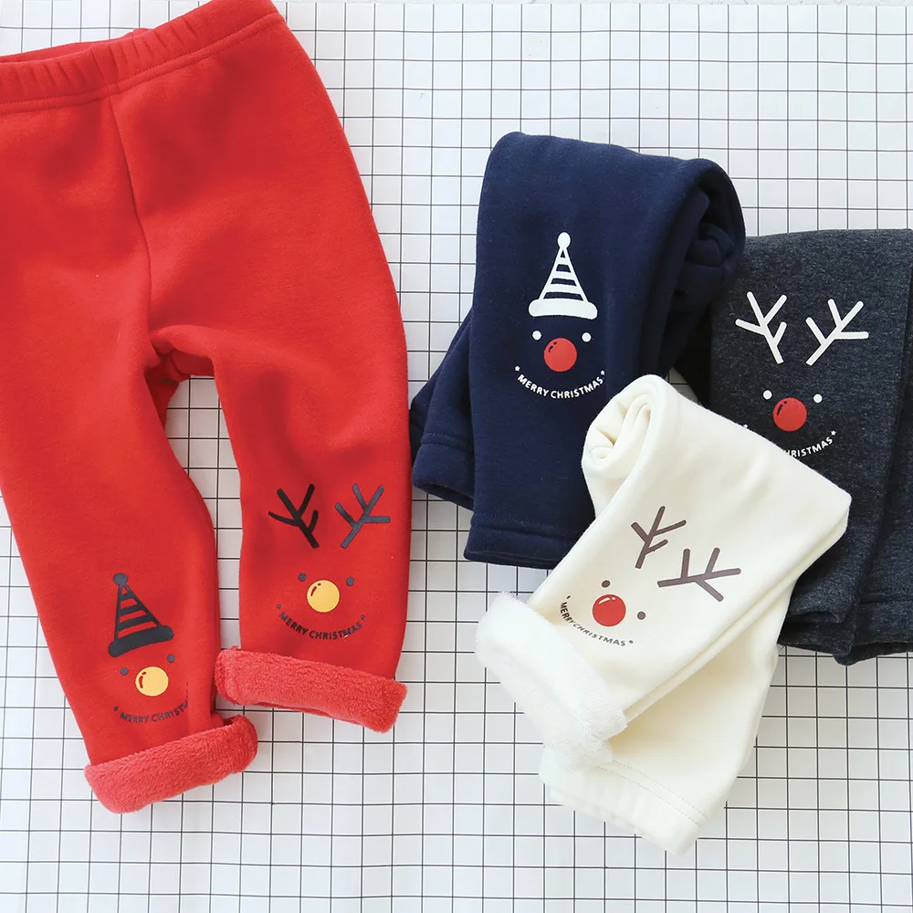 childre girls christmas leggings pants cute christmas deer warm baby christmas leggins