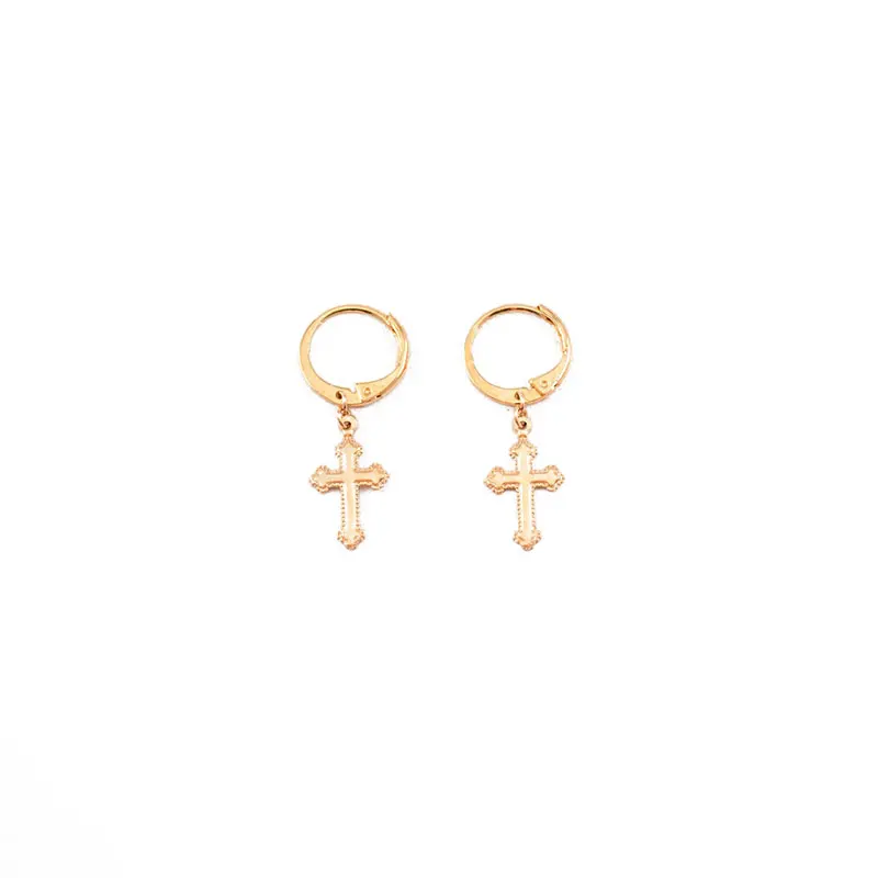 

WTLTC Simple Drop Cross Hoop Earrings for Women Dainty Small Tiny Hoops Earrings Hanging Charm Huggies Earrings Chic Jewelry