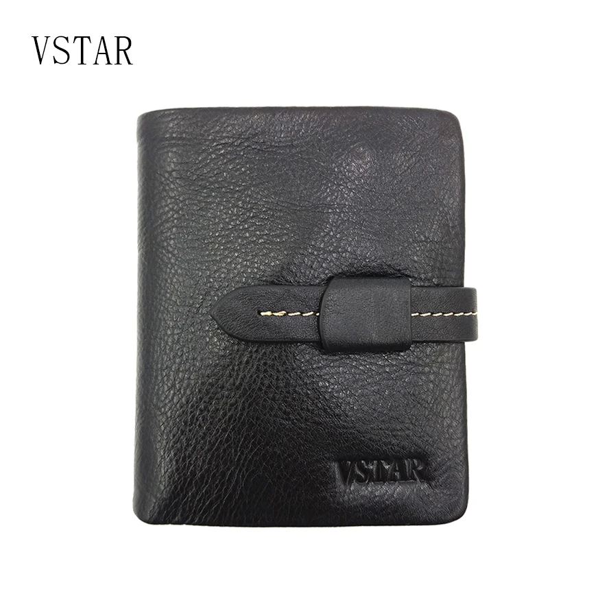 

2018 Genuine Cowhide real Leather women&Men Wallets Fashion Purse With Card Holder Vintage Clutch short cow leather wallet
