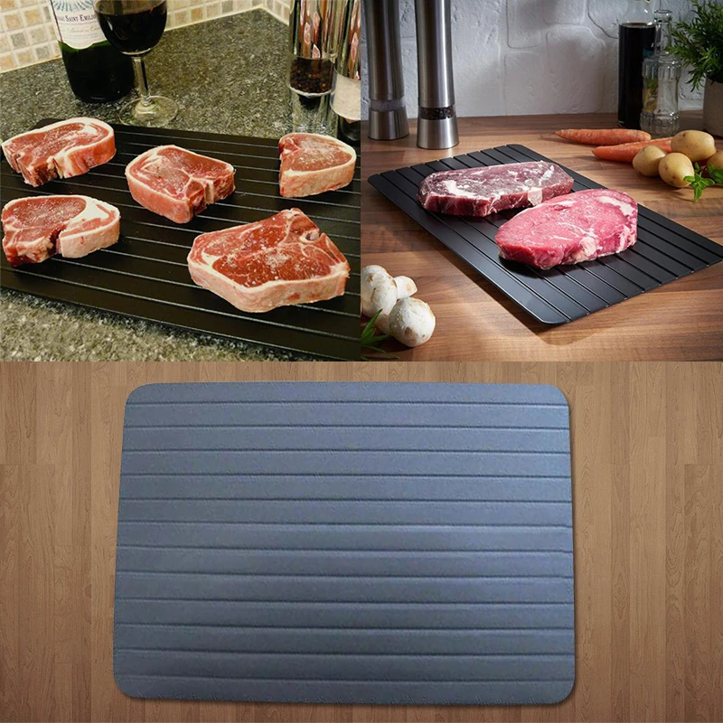 

Fast Defrosting Tray Magic Metal Plate Defrosting Tray Safe Fast Thawing Frozen Meat Defrost Kitchen Tool