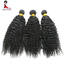 3B 3C Afro Kinky Curly Weave Human Hair Extensions Honey Queen Hair Products Peruvian Non Remy Hair Weaving Bundles
