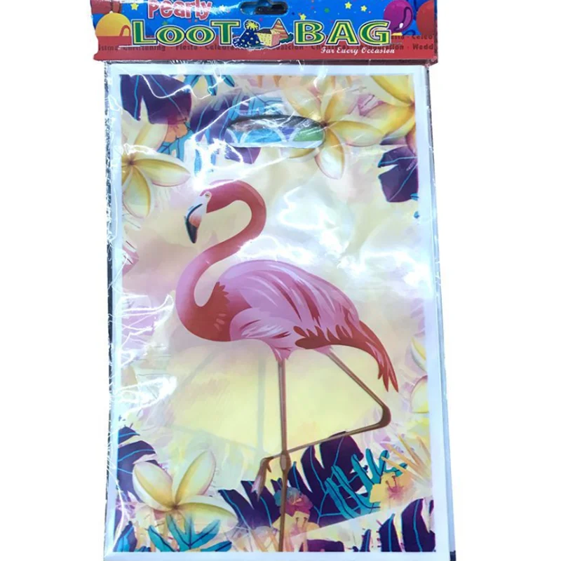 

10 pcs/set Kawaii Flamingo theme printed plastic candy gift bags Flamingo bag for Kids birthday Flamingo event party supplies