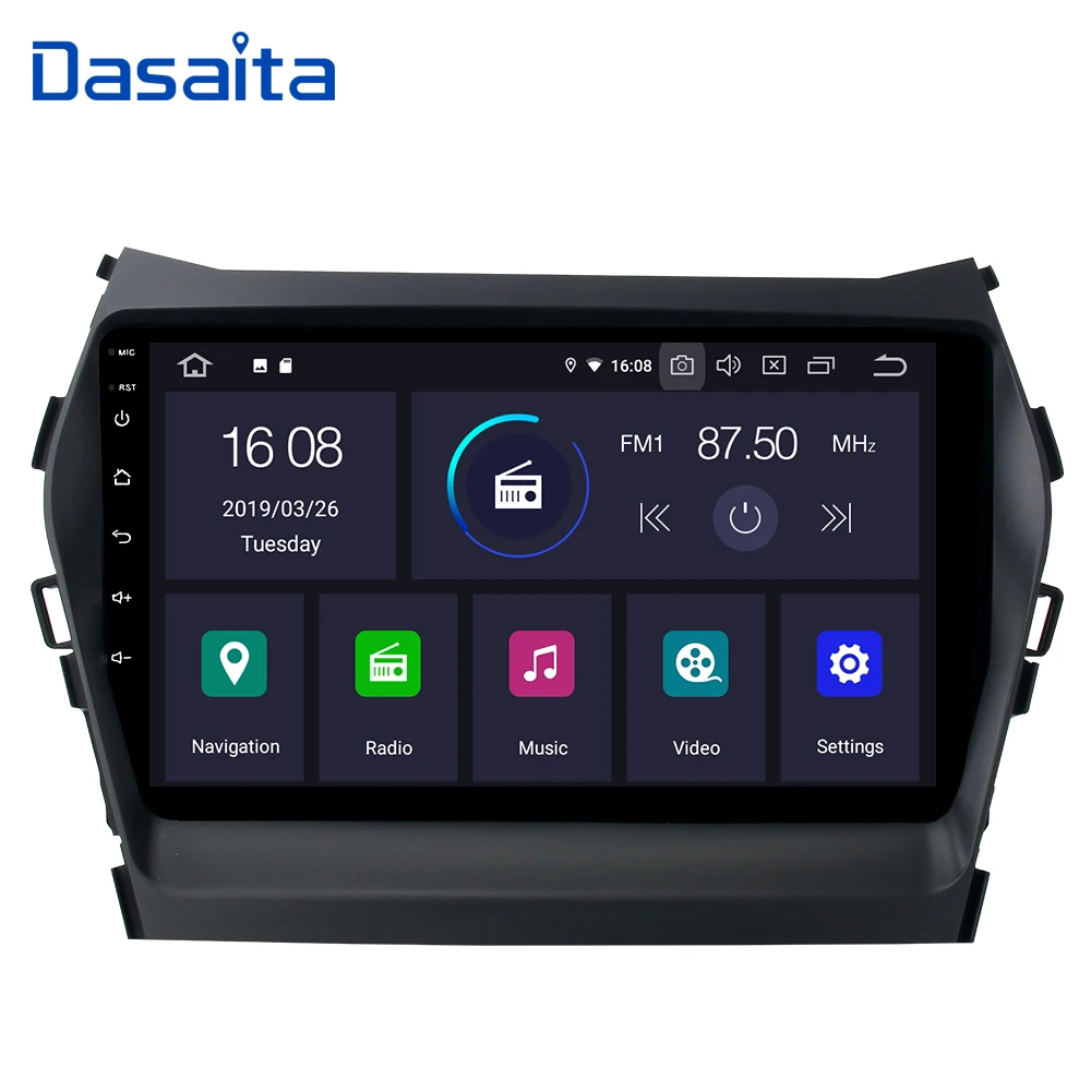 Discount Android 9.0 Car 1 din Stereo  for Hyundai Santa Fe IX45 2013 2014 2015  Car Radio Bluetooth 9"  IPS Multi Touch Screen 1