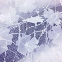 1 ярд 3D шифоновая кружевная ткань с блестками для платья, ширина 130 см, нигерийская Цветочная швейцарская кружевная ткань, одежда для шитья Diy Ткань Материал