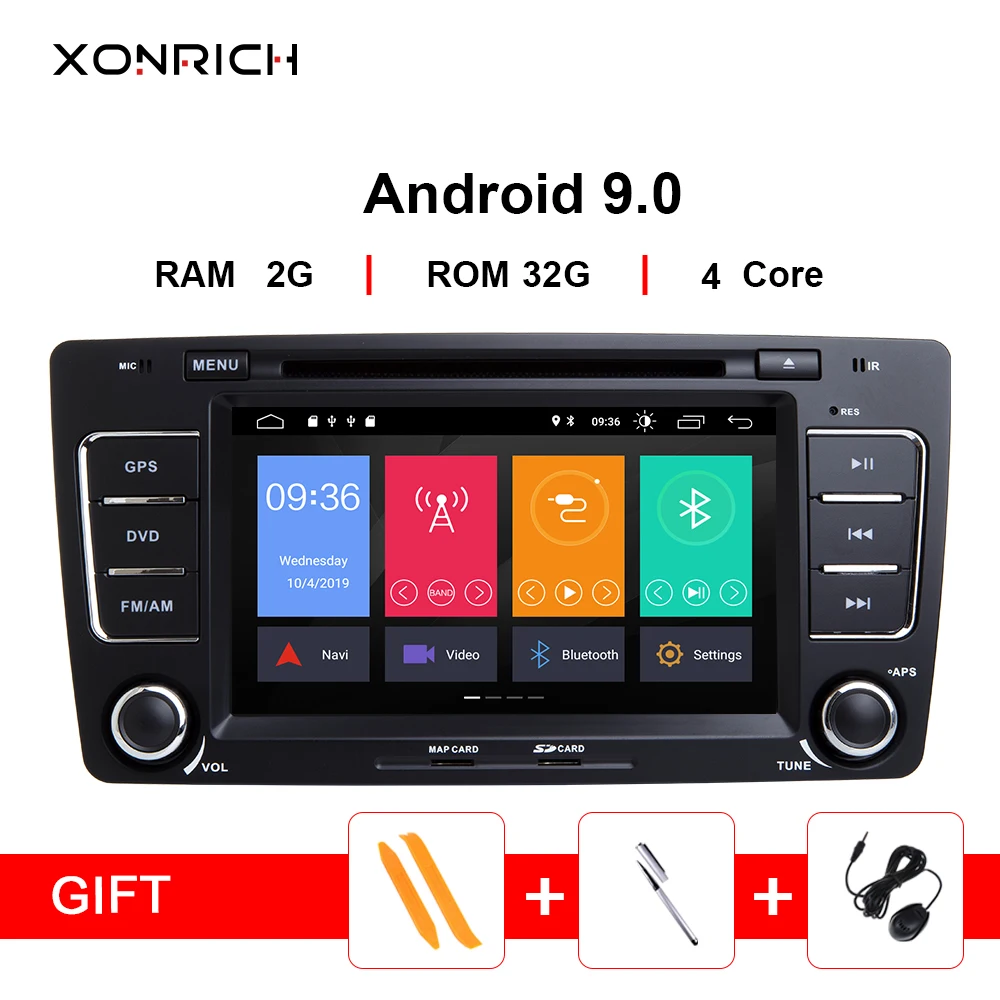 Авторадио 2 Din Android 9 0 Автомобильный DVD плеер для Skoda Octavia 3 A 5 A5 Yeti 2009 2013 GPS навигация