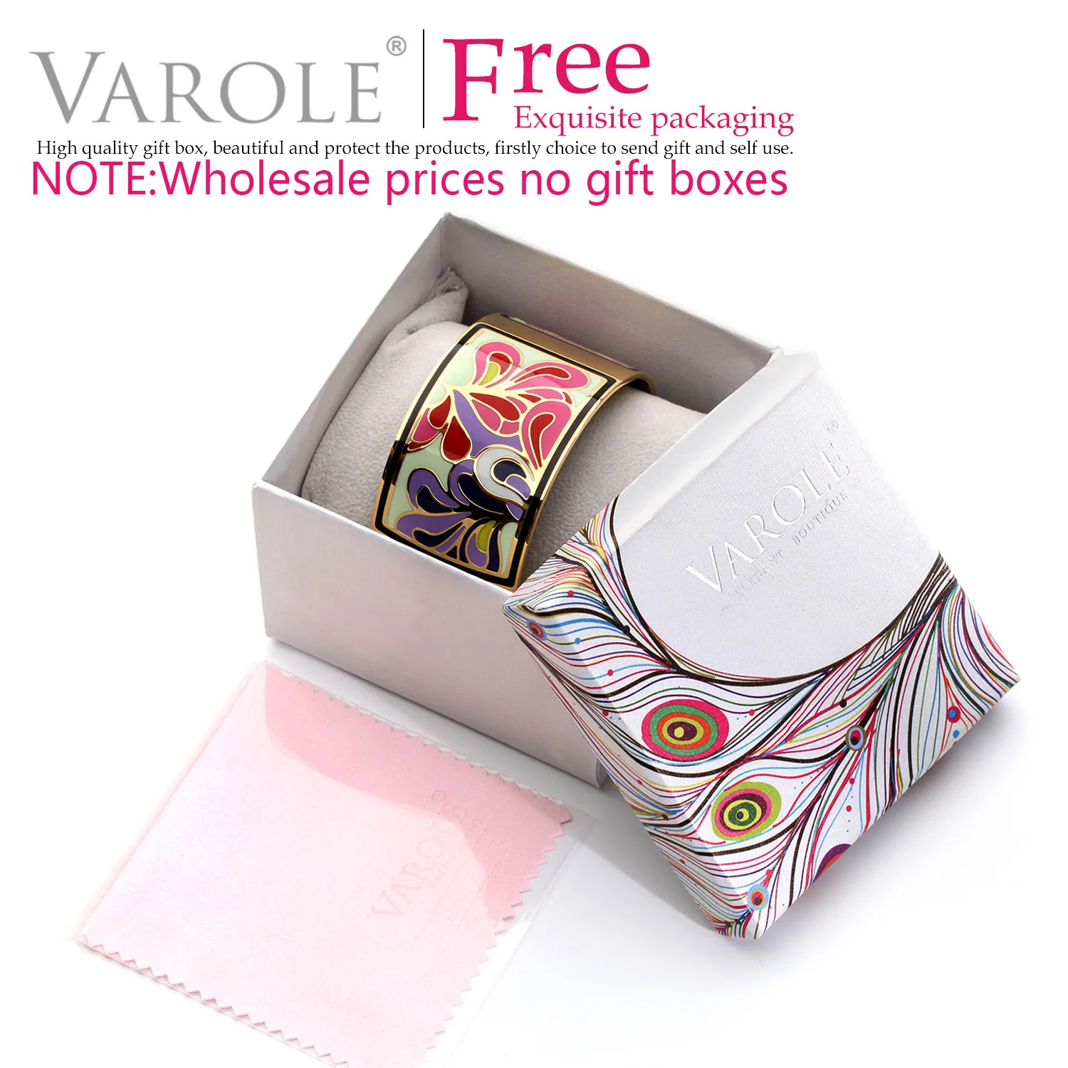 VAROLE Top Quality 100% Copper Opening Color Enamel Love Bangle Bracelets & Bangles Pulseiras Women Fashion Jewelry pulsera 3