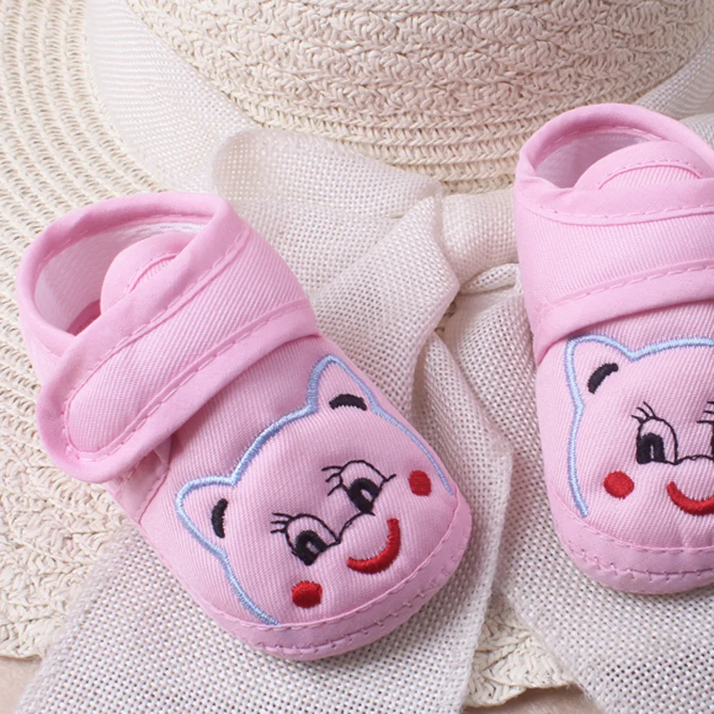 2019 розового цвета для маленьких девочек и мальчиков Мягкая подошва с героями мультфильмов противоскользящие обувь для малышей новый