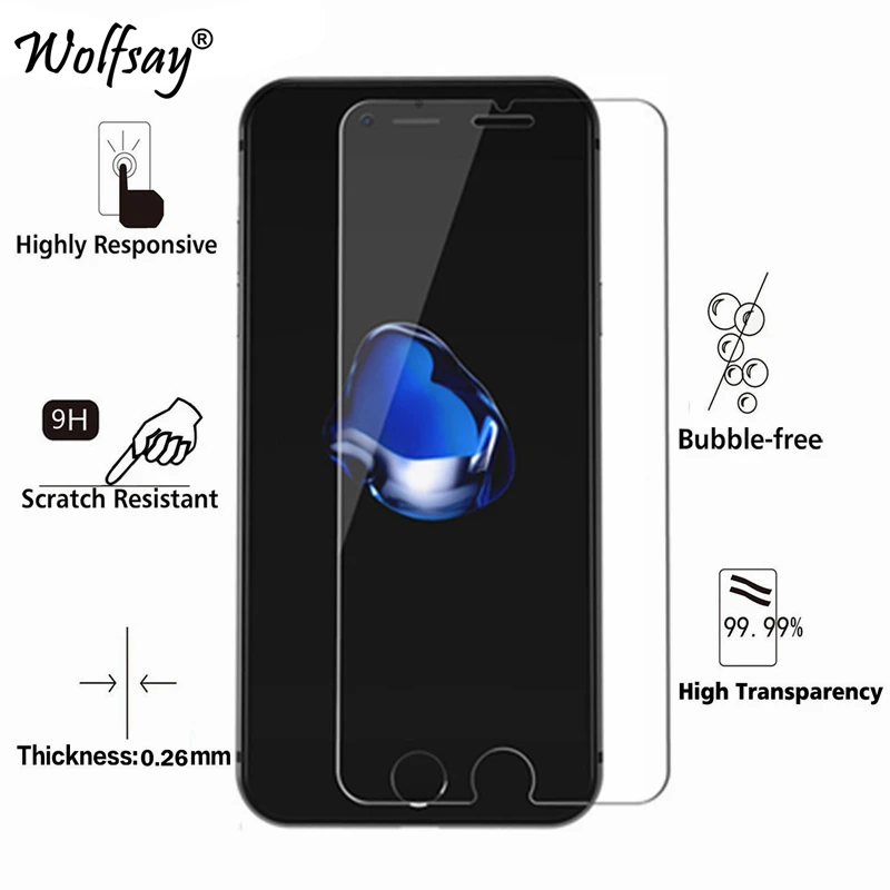 Стекло Wolfsay для iphone 8 2 шт. пленка защиты экрана закаленное стекло Apple защитная