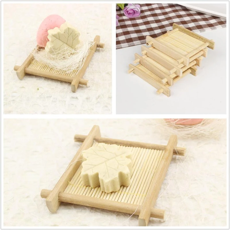 2018 TENSKE New  Natural Bamboo Wood Bathroom Shower Soap Tray Dish Storage Holder Plat Creative hot sale high quality    C0202 13