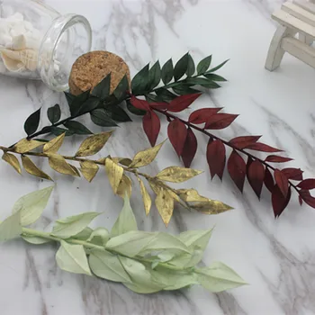 

1pcs/ free shipping foundation headdress handmade decoration dried flowers stem branches rich leaves milan leaves