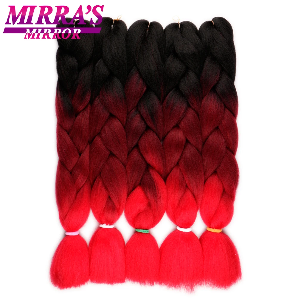 Mirra's Mirror 24 "г/упак. 100 Kanekalon Ombre Jumbo косы наращивание вязаный крючком ные для косичек Синтетические плетение волос коричневый