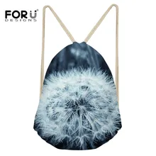 FORUDESIGNS, новинка, Модный женский рюкзак, Одуванчик, 3D принт, Повседневный, для путешествий, мягкий, на шнурке, для девочек, школьный, для хранения
