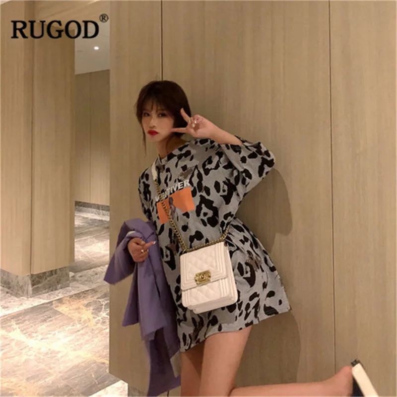 

RUGOD Leopard print women t shirts short sleeves o neck harajuku style fashion summer tops tees night out modis femme camisa