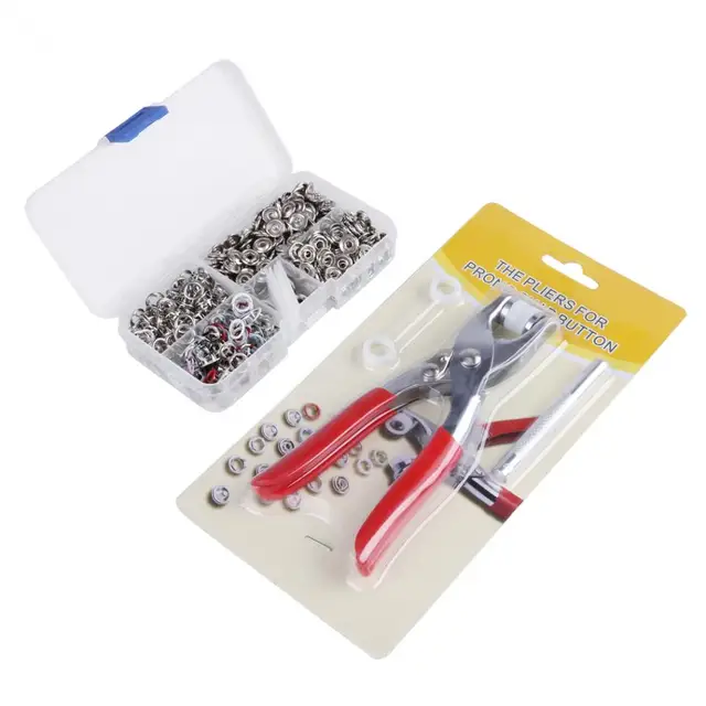 120 Stks Fasteners Met Tang Mix Kleuren Metal Prong Drukknopen