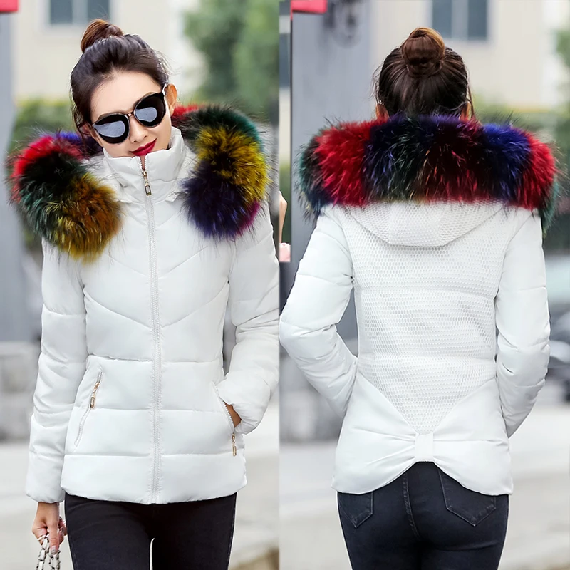 Fake fur collar Parka down cotton jacket 2017 Winter Jacket Women thick