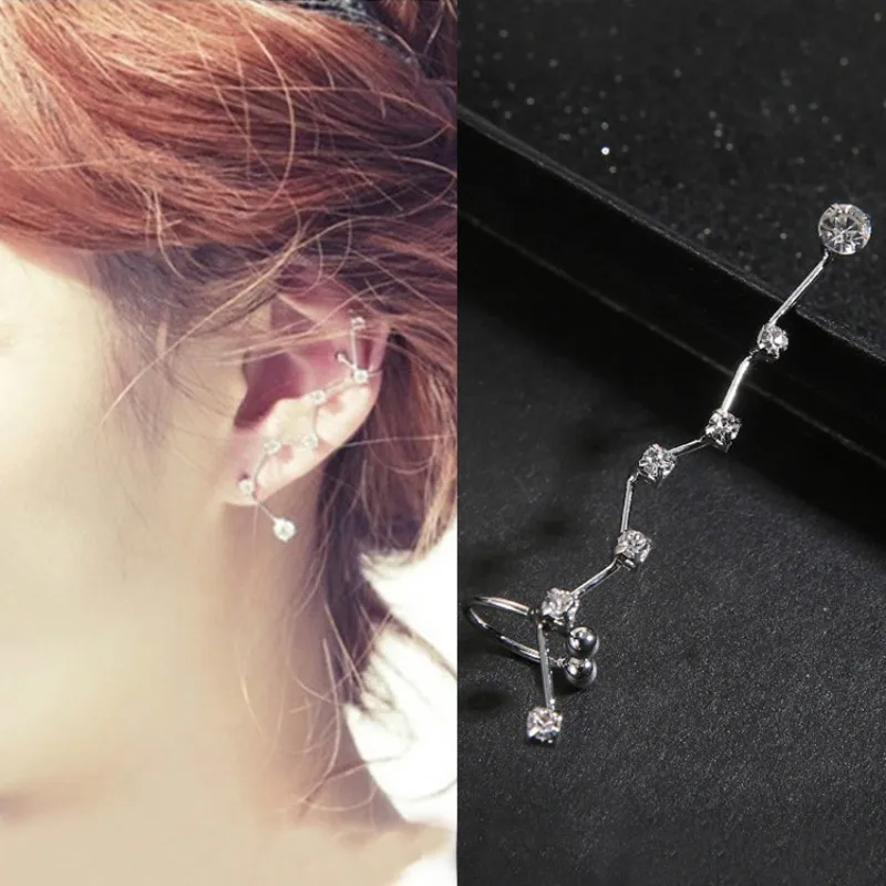 

1pcs,Trendy and trendy styles with personalized rhinestones-shaped ear clips Earings Fashion Jewelry