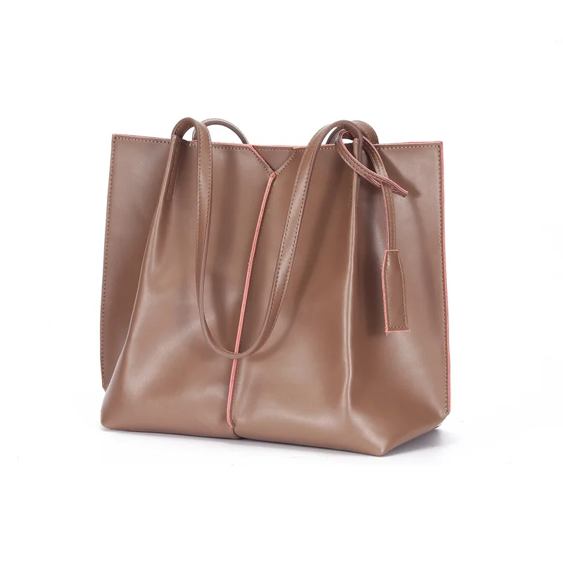 

2019 BrandGenuine leath Leather Handbag Women Fashion Big Shoulder Bag Ladies Designer Handbags Black Crossbody Bag Casual Tote