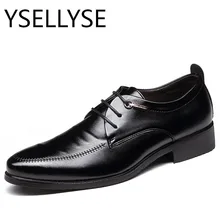 Size 6-9.5 New Fashion Mens Pointed Toe Dress Shoes Black Shoes Casual Business Shoes Flats Male British Lace-Up Mens Shoes