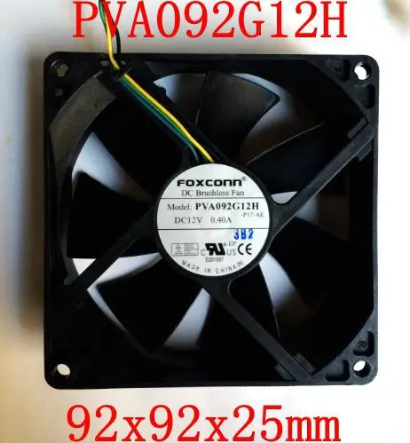 Бесплатная доставка Foxconn PVA092G12H 92x92x25 мм PWM DC12V 0.4A 4 провода 4-контактный охлаждающий